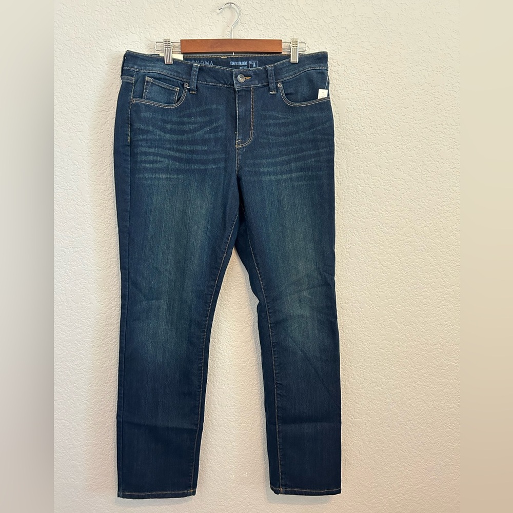 NWT Sonoma curvy straight mid rise women’s jeans size 14